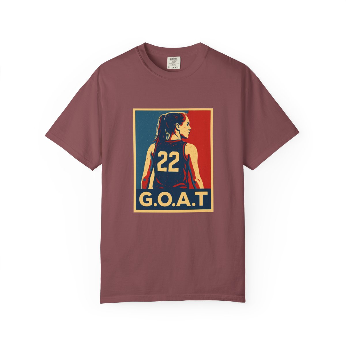 Caitlin Clark GOAT Basketball Tribute T-Shirt - alternate angle 2, merchandise
