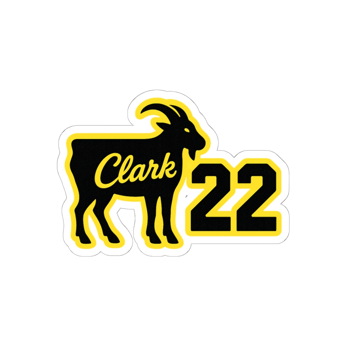 Caitlin Clark GOAT #22 Iowa Hawkeyes Sticker | Bold Vinyl Decal