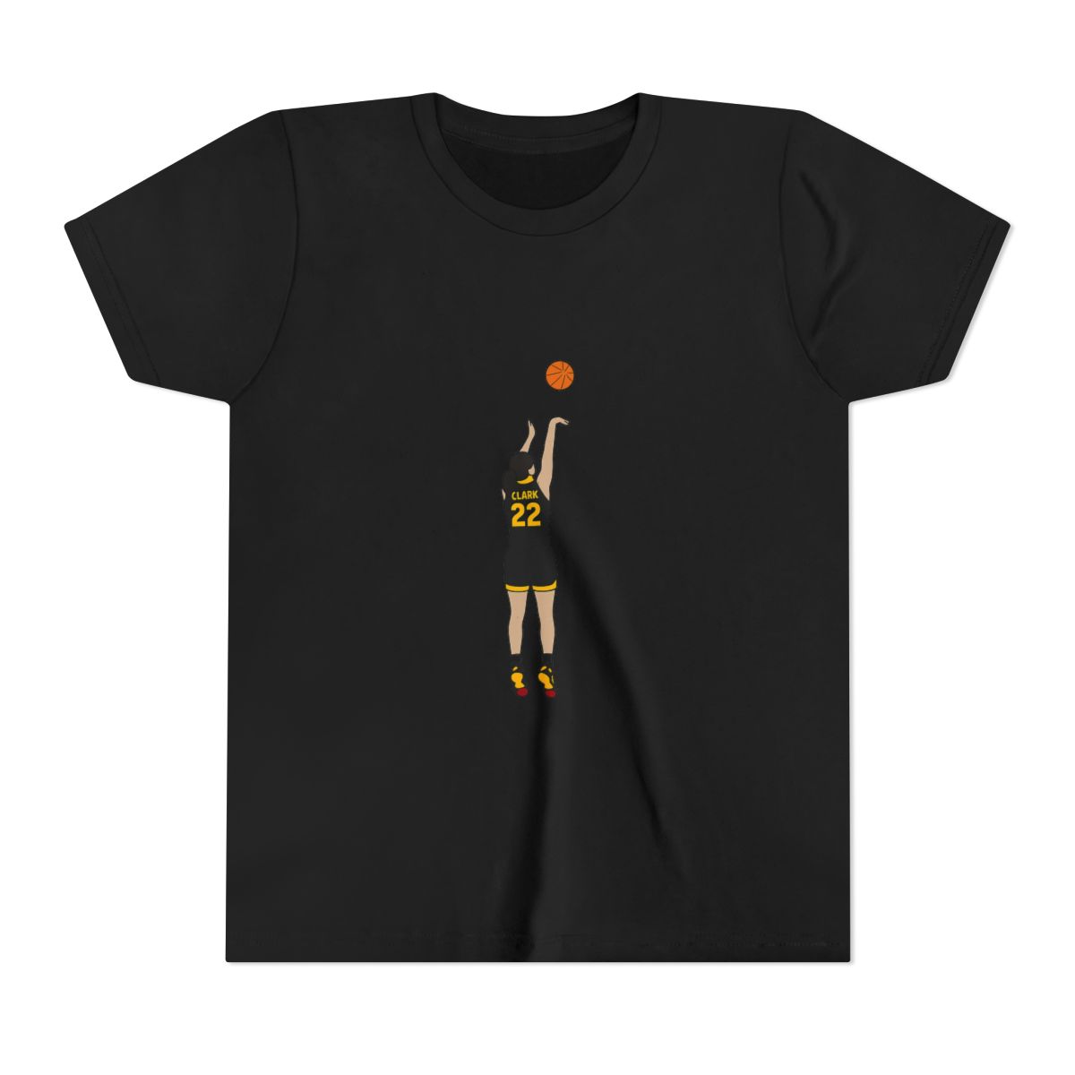 Caitlin Clark 3-Pointer Basketball Kids T-Shirt - alternate angle 3, merchandise