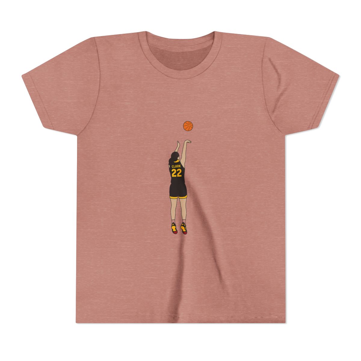 Caitlin Clark 3-Pointer Basketball Kids T-Shirt - alternate angle 2, merchandise