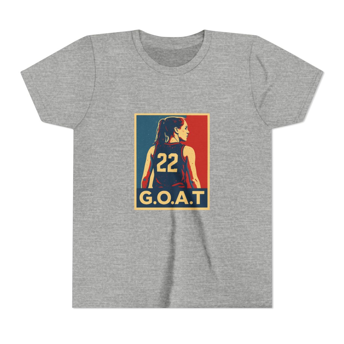 Caitlin Clark GOAT Basketball Tribute Kids T-Shirt - alternate angle 3, merchandise