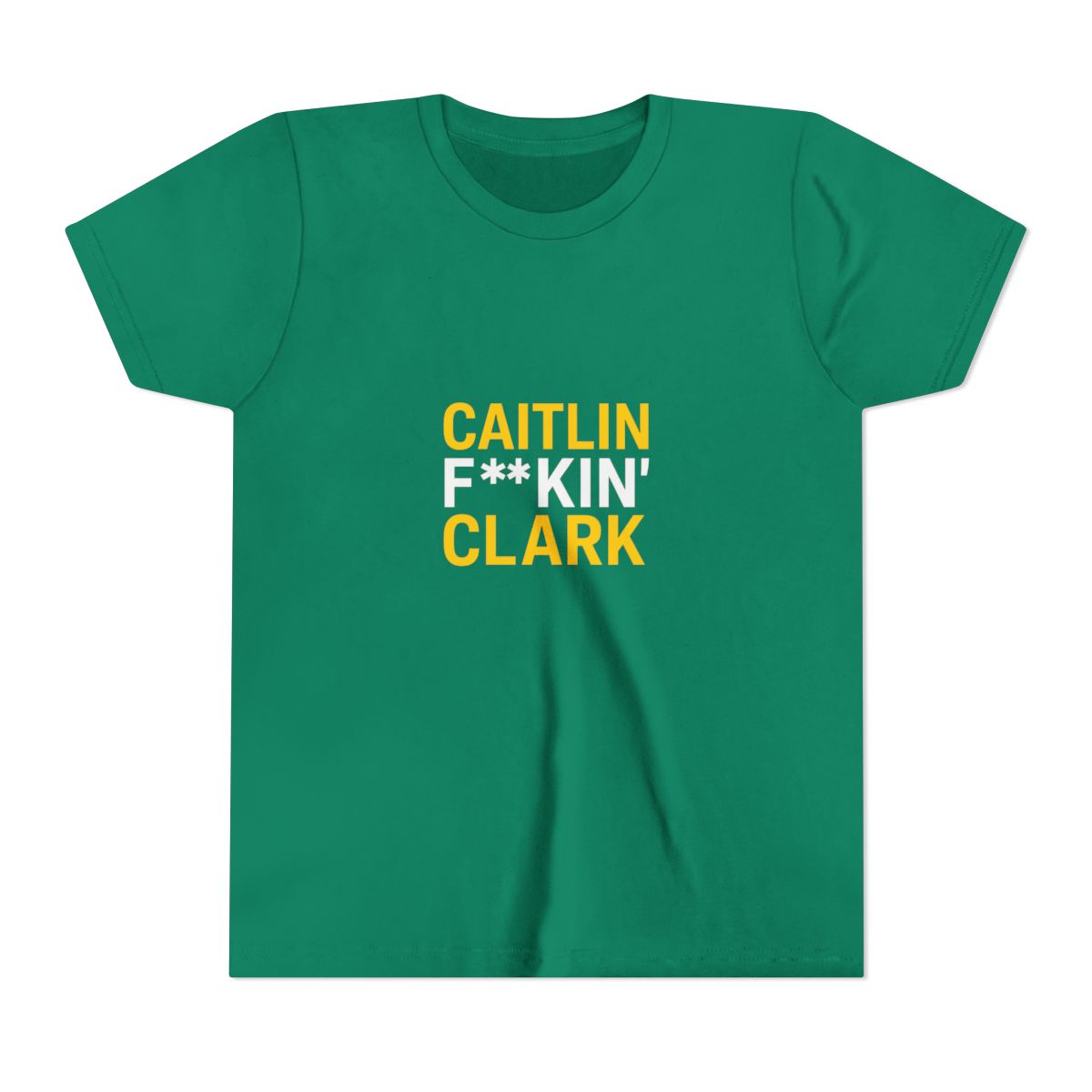 Caitlin FKIN Clark Bold Basketball Fan Kids T Shirt - alternate angle 2, merchandise