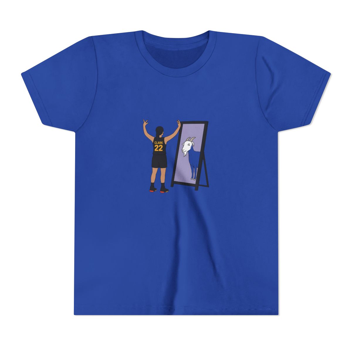Iconic Caitlin Clark GOAT Basketball Kids T Shirt - alternate angle 3, merchandise