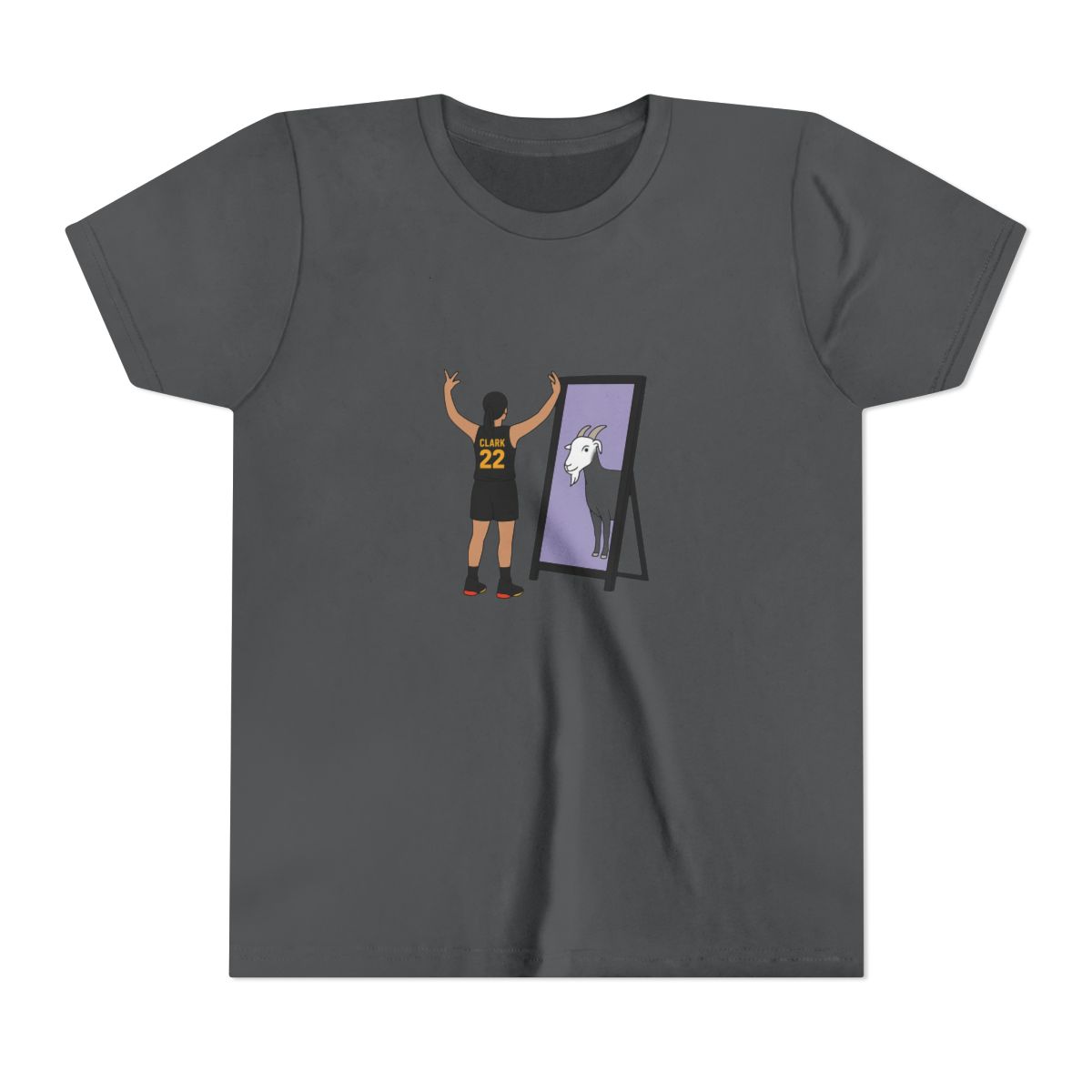 Iconic Caitlin Clark GOAT Basketball Kids T Shirt - alternate angle 4, merchandise